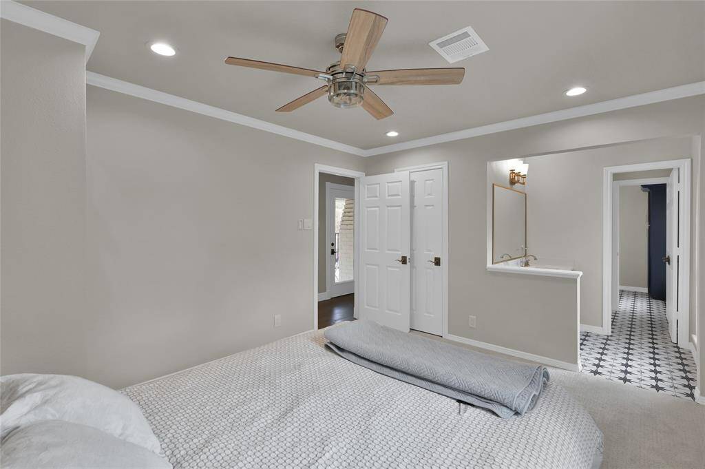 Bedroom #4 is located on the second floor and shares a bathroom with the media room.