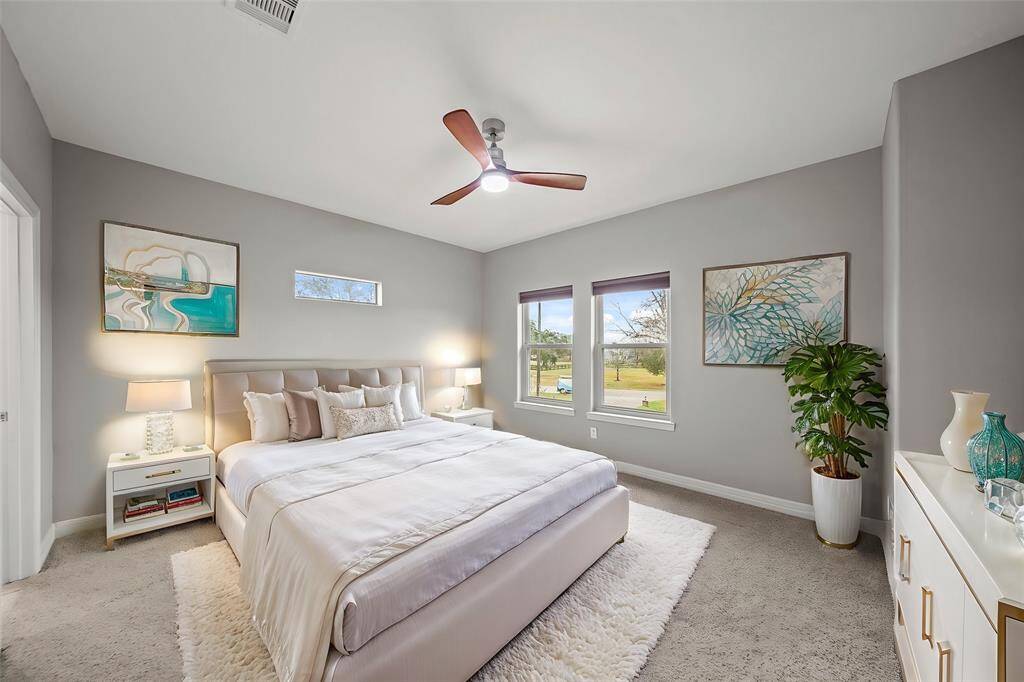 Adjacent to the game room, the upstairs study area or library offers a quiet and versatile space for work, reading, or study. With ample room for shelving and seating, it’s perfect for a home office or a cozy retreat.