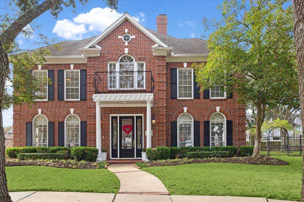 Beautiful curb appeal. Cul-de-sac lot. Lush landscaping. Window shutters. Elegant 3 section leaded glass front door.