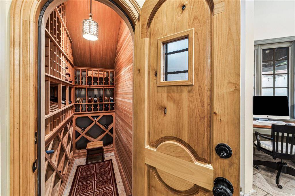 Temperature controlled wine room.