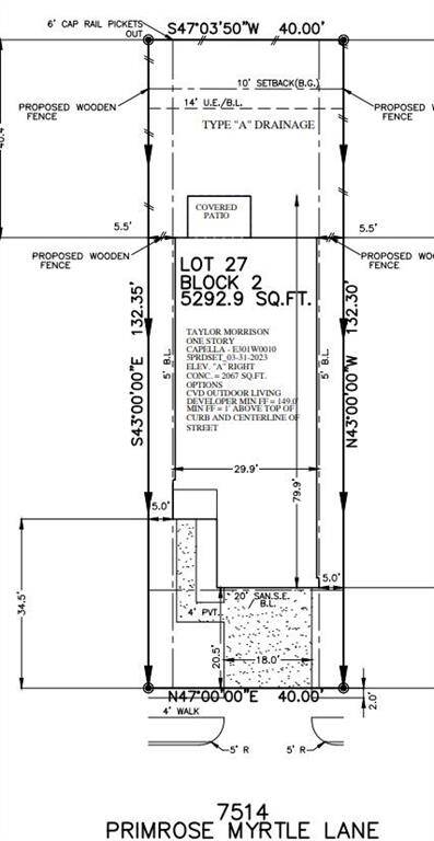 7514 Primrose Myrtle Lane preliminary plot plan
