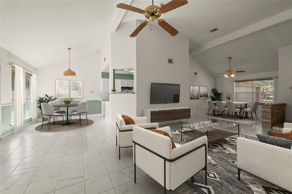 VIRTUALLY STAGED - BREAKFAST, FAMILY AND DINING ROOM