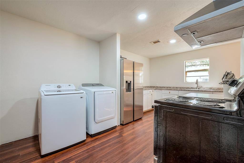 Enough space to section off and create an enclosed laundry room, if desired.