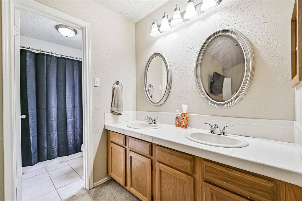 Primary bathroom with his and her sinks