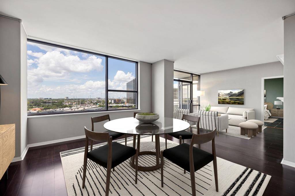 Wonderful open floor plan with generous room sizes. Image shown virtually staged.