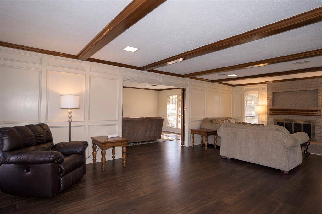 Just off of the family room is another entertainment room.