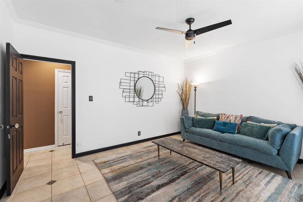 Across the entrance from the primary hallway is the living room.  This could also be converted to an office, if desired.