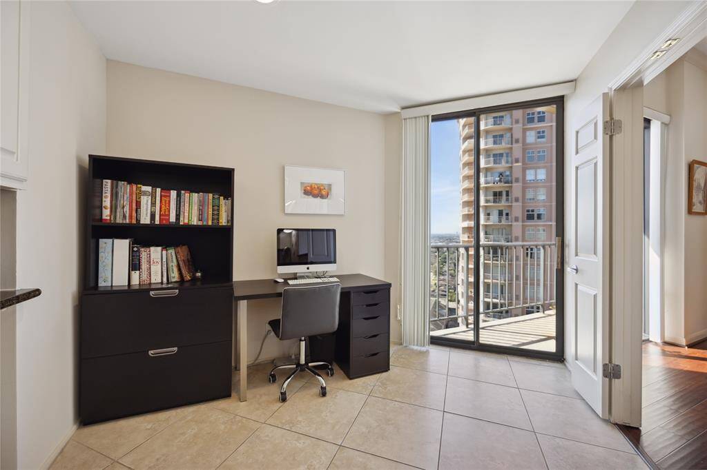 Sliding door out to balcony off of kitchen