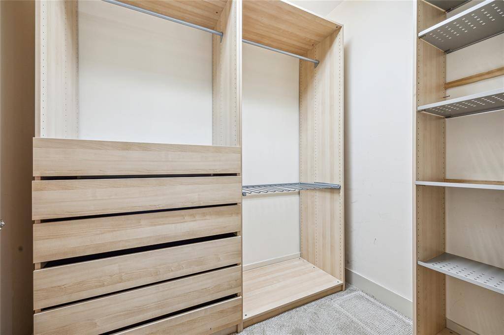 Custom closet in the Primary Bath.