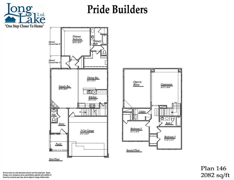 Plan 146 features 4 bedrooms, 3 bath, 1 half bath and over 2,000 square feet of living space.