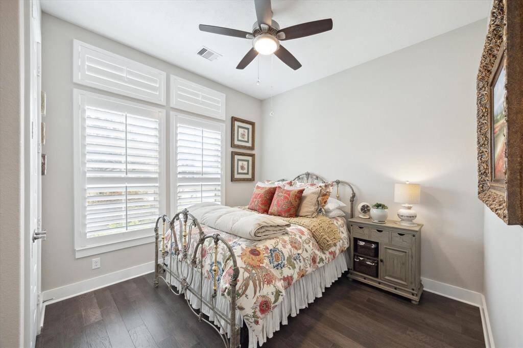 Cozy first-floor guest bedroom with convenient nearby full bath.