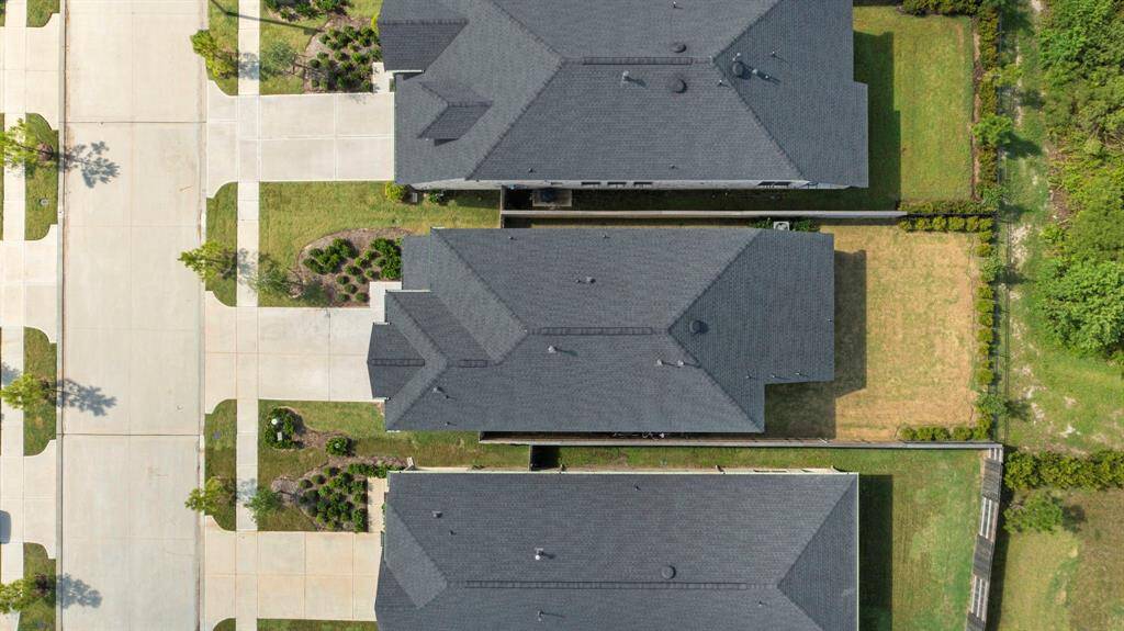 This part of the street has extended backyards.