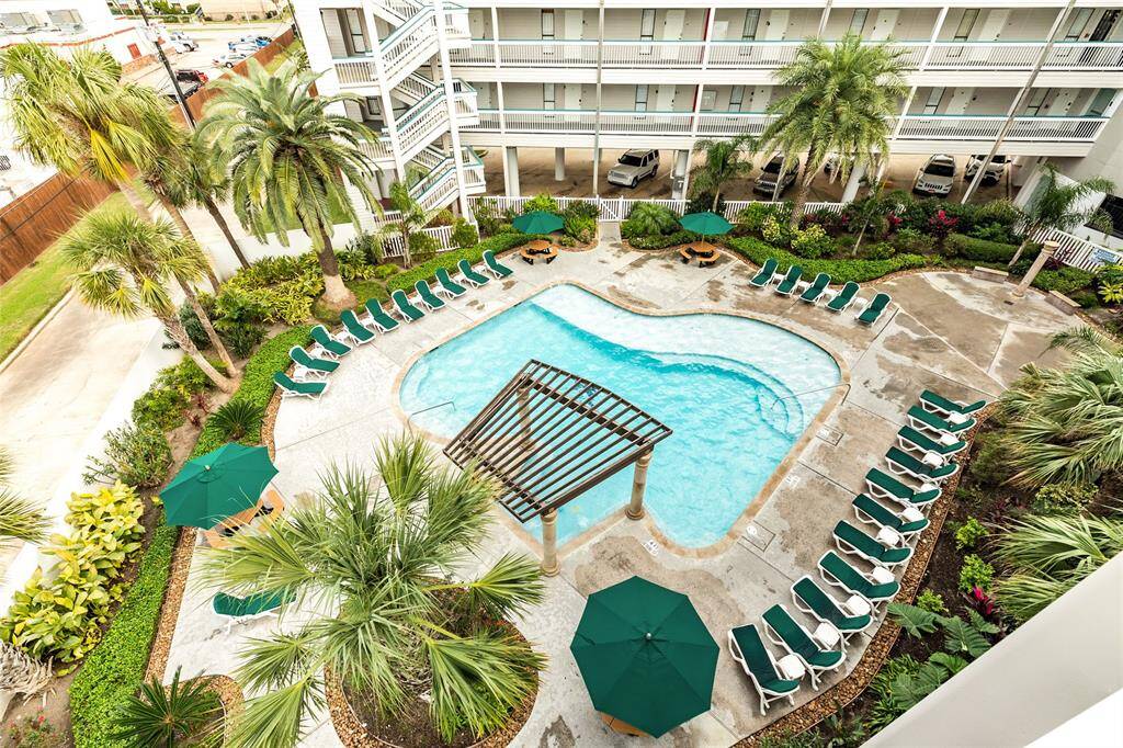 One of two large swimming pools
