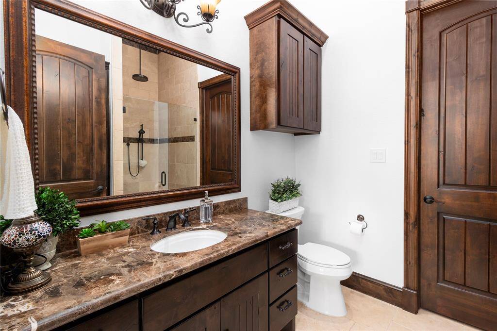 Full private bathroom for downstairs bedroom.