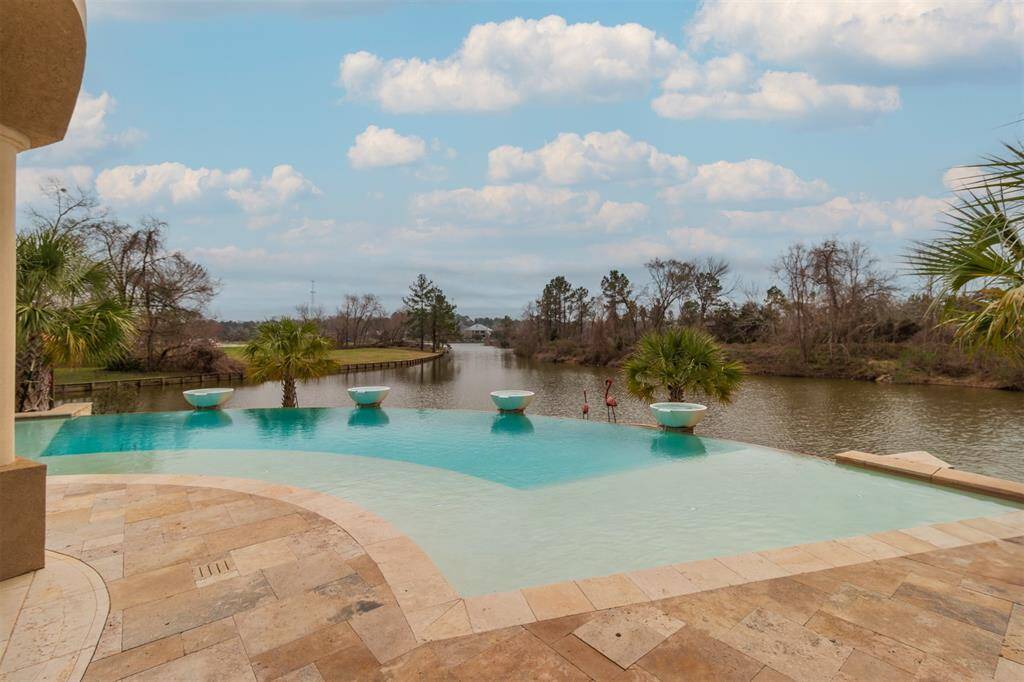 Resort-style pool with breathtaking lake views.