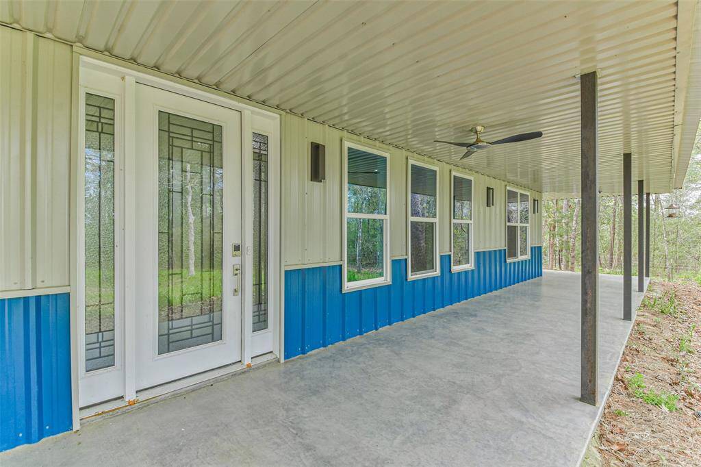 Elegant glass front door with sidelights