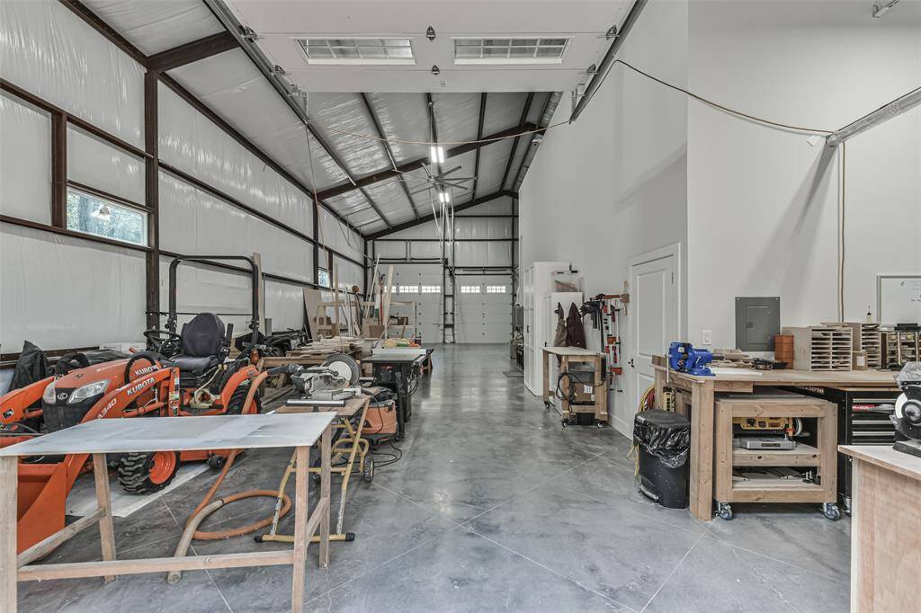 Underground tornado basement measuring 5 x 7 x 6 located at the rear of the garage