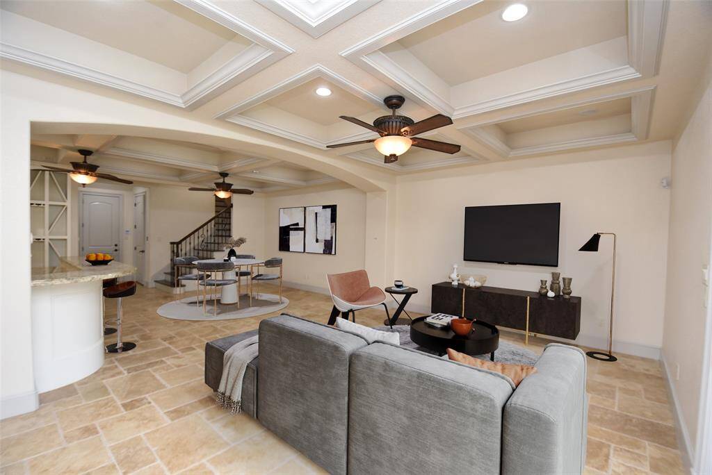 Virtually staged 1st floor living room.