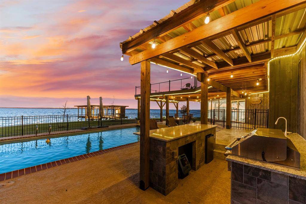 Covered outdoor kitchen space