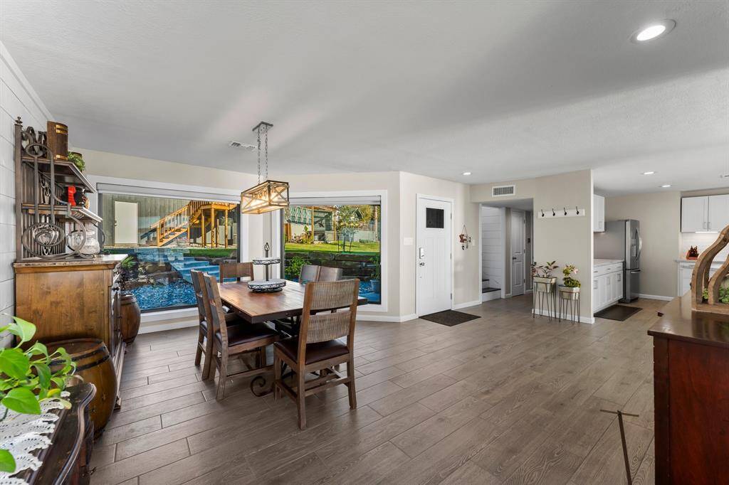 This dining space is open to the kitchen & living room