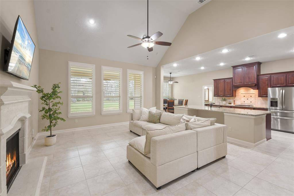 Plantation shutters throughout this home