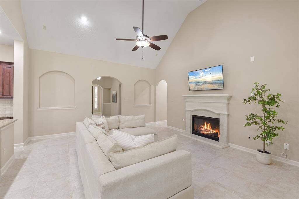 Plenty of space for seating in this living room
