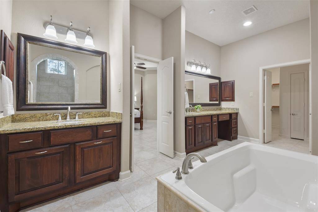 primary bath with two large vanities