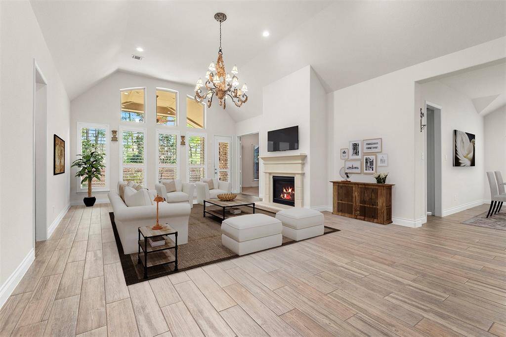 Family room virtually staged.