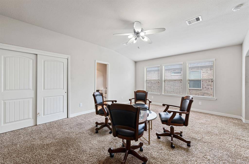 This was used by her son as a bedroom. It is private in that it is the only room on the second floor. The full bathroom has a shower. This room is approx. as big as the primary bedroom. Great for teens, could also be a gameroom or a home office.