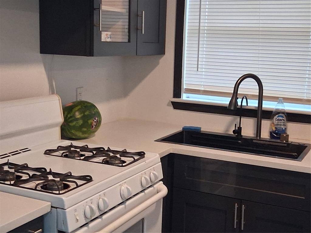 New stove and updated sink and counter Tops