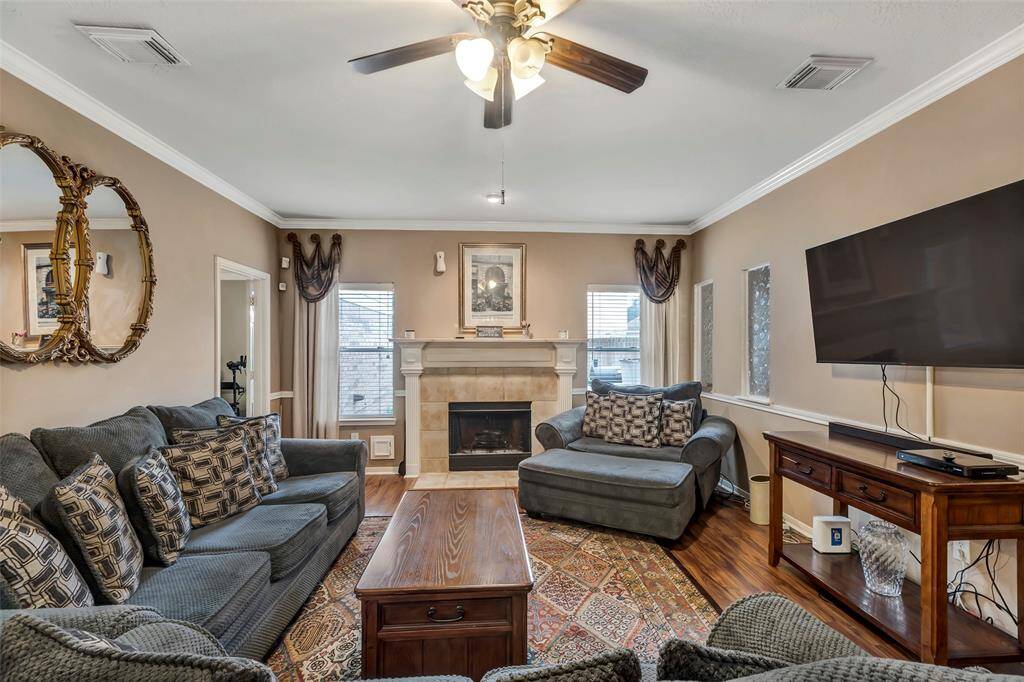 Tv does not convey with the sale of the home. Recent wood like flooring  2023