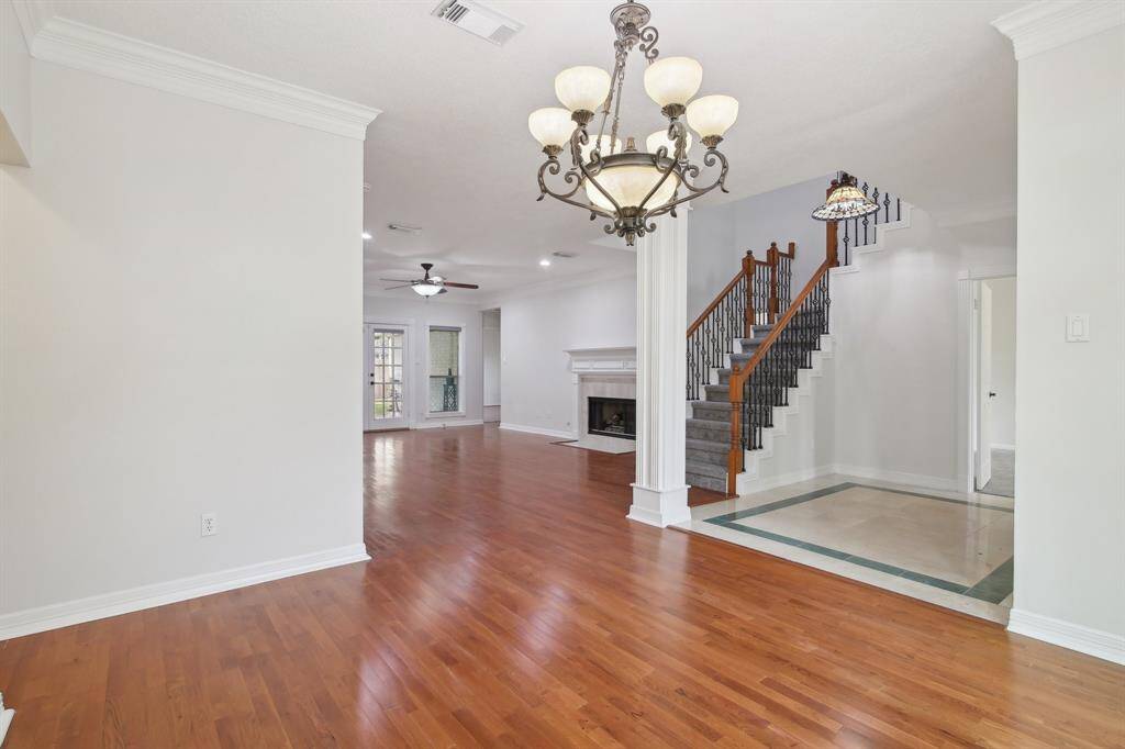 Dining Room with gorgeous chandelier.