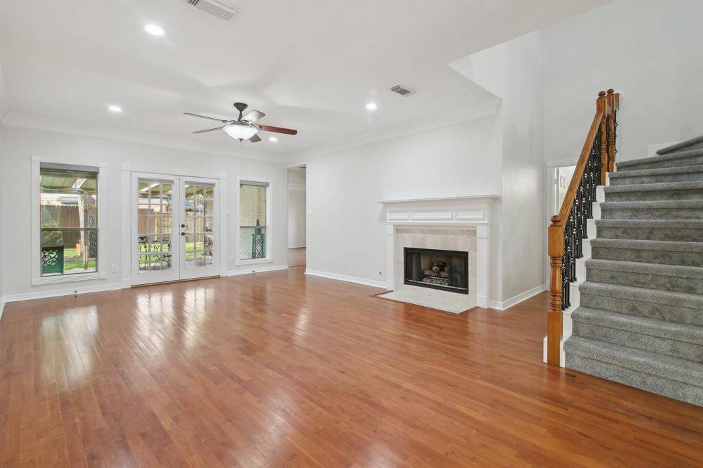 Cozy family with gas log fireplace
