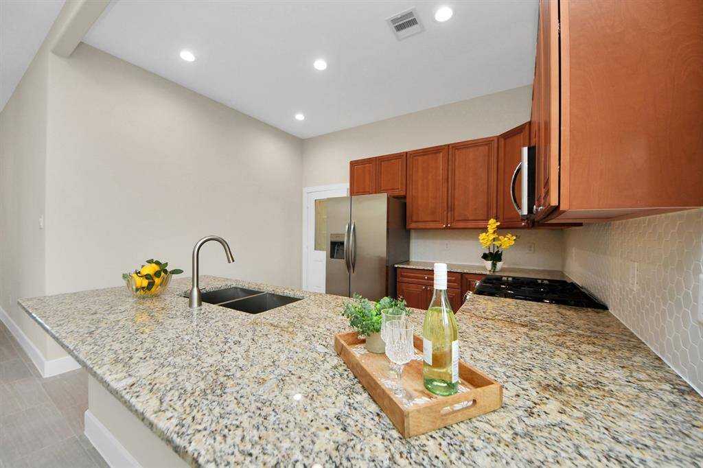 kitchen with granite countertops