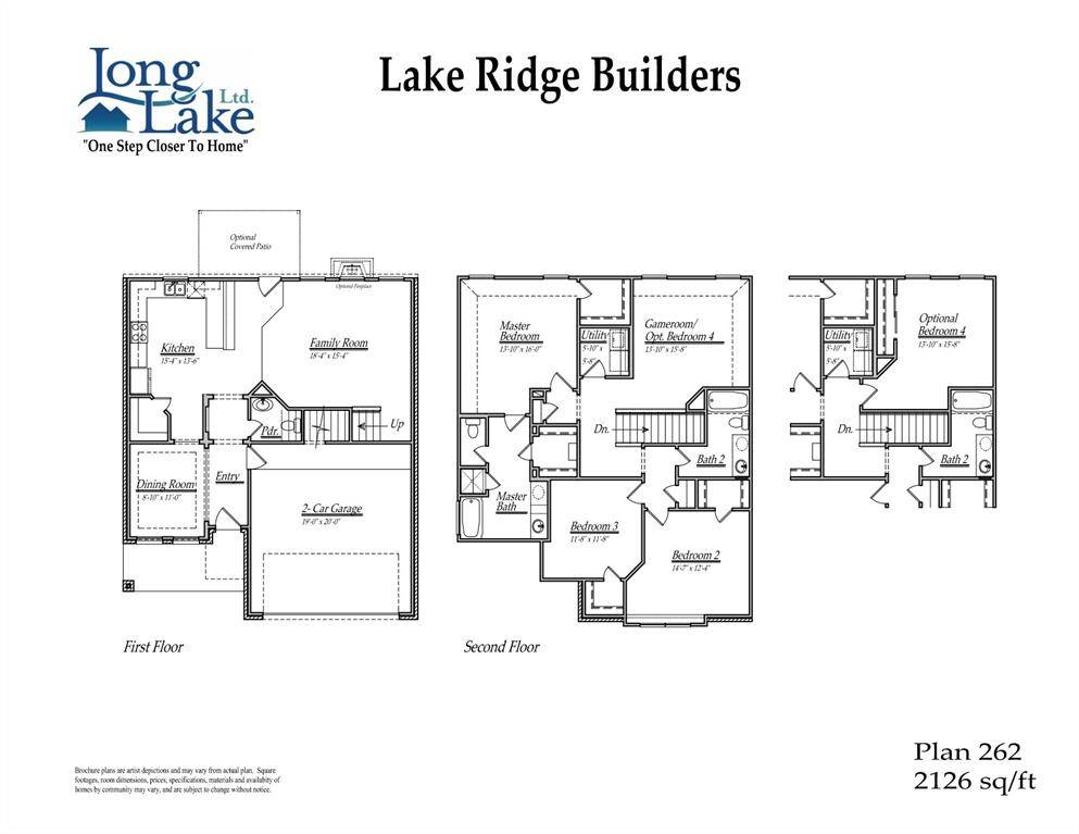 Plan 262 features 3 bedrooms, 2 full baths, 1 half bath and over 2,100 square feet of living space.