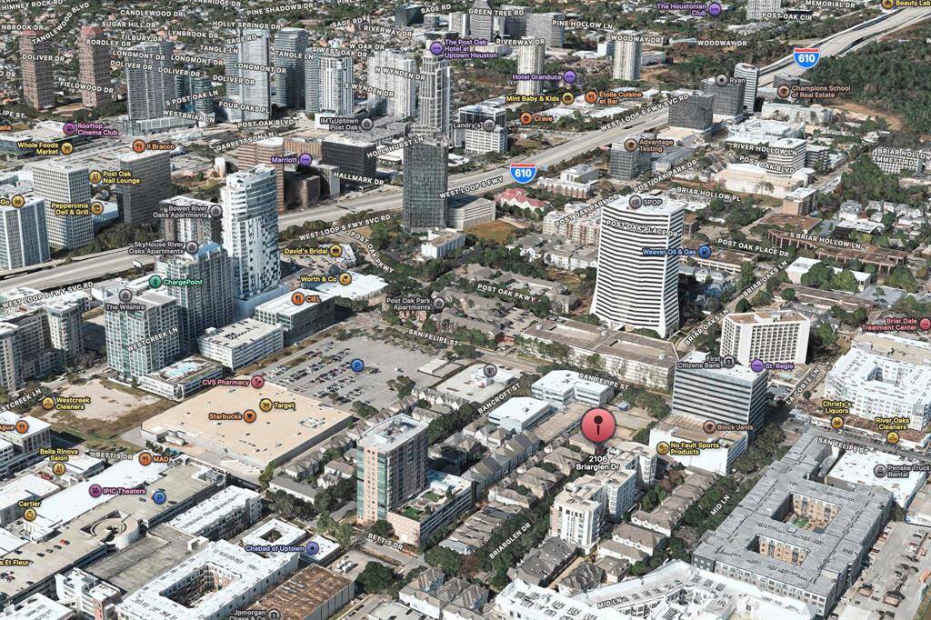 Located on a residential street in the middle Houston's premier shopping and office area.