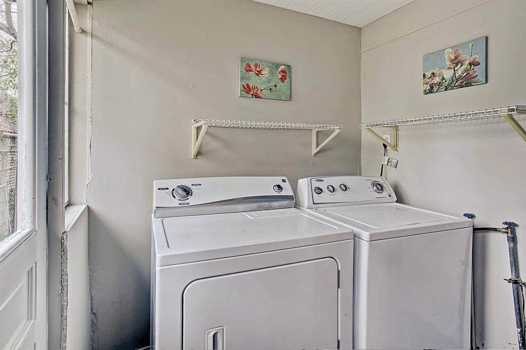 Spacious laundry room fully equipped & with direct access to Backyard