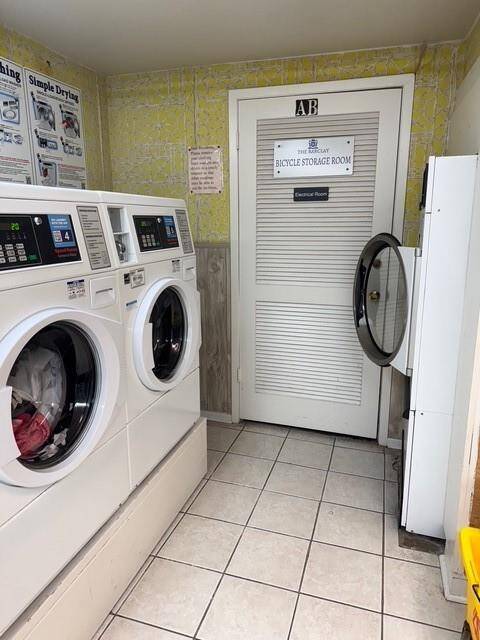 Central laundry and bicycle storage.