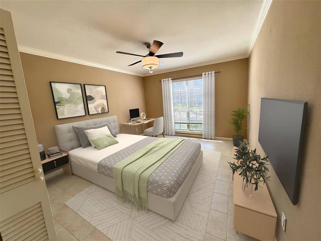 Secondary bedroom looking toward window - virtual staging