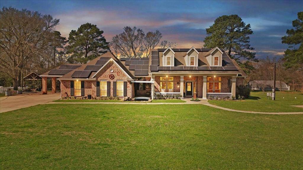 Dusk view of the home.