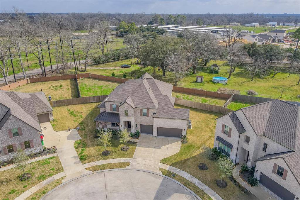 Aerial view of the home.