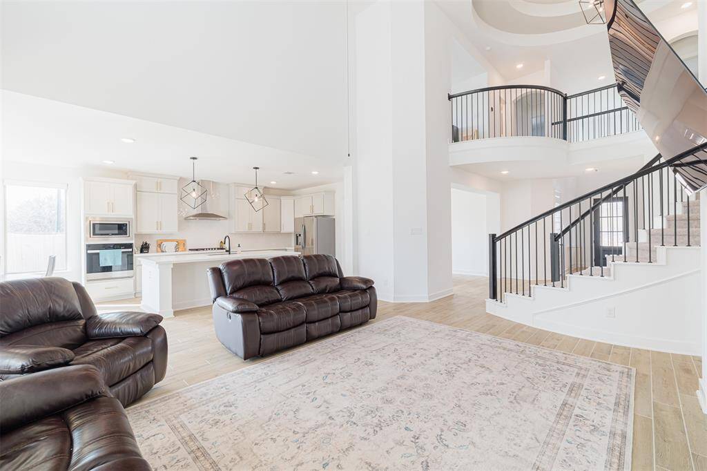 Another view of the family room looking towards the rotunda.