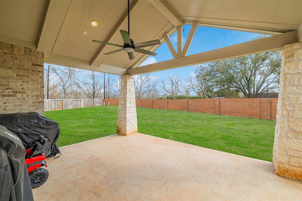 Covered back patio.