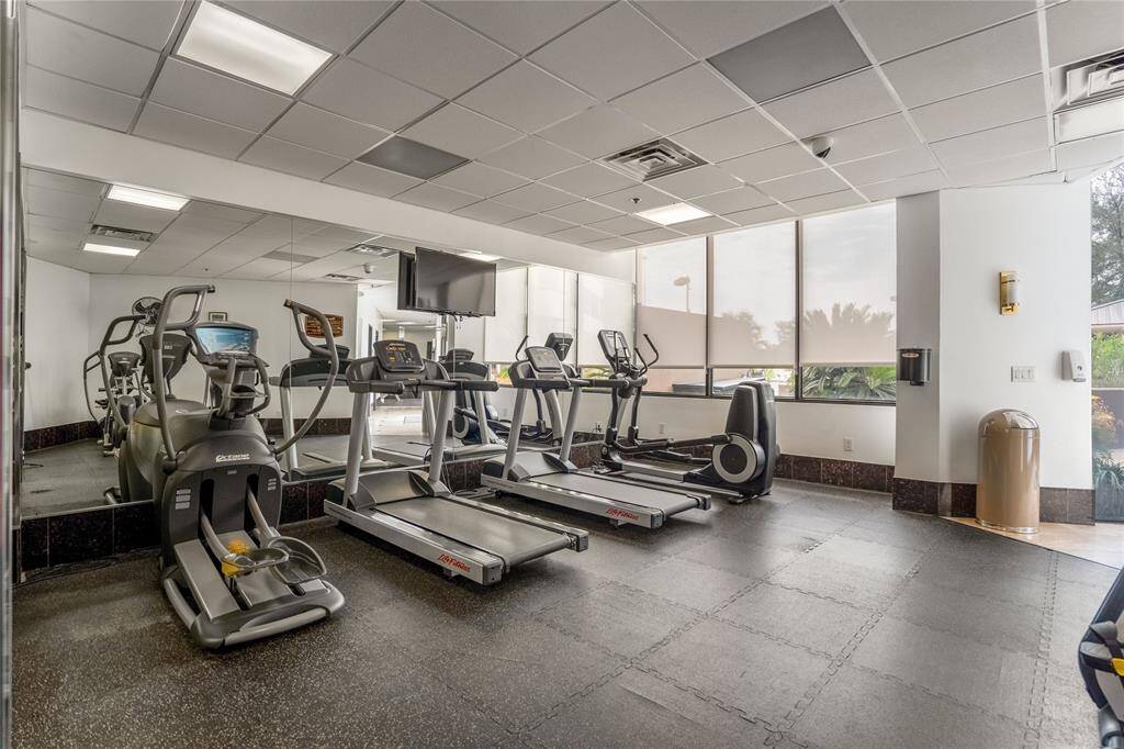 The gym, with a view.