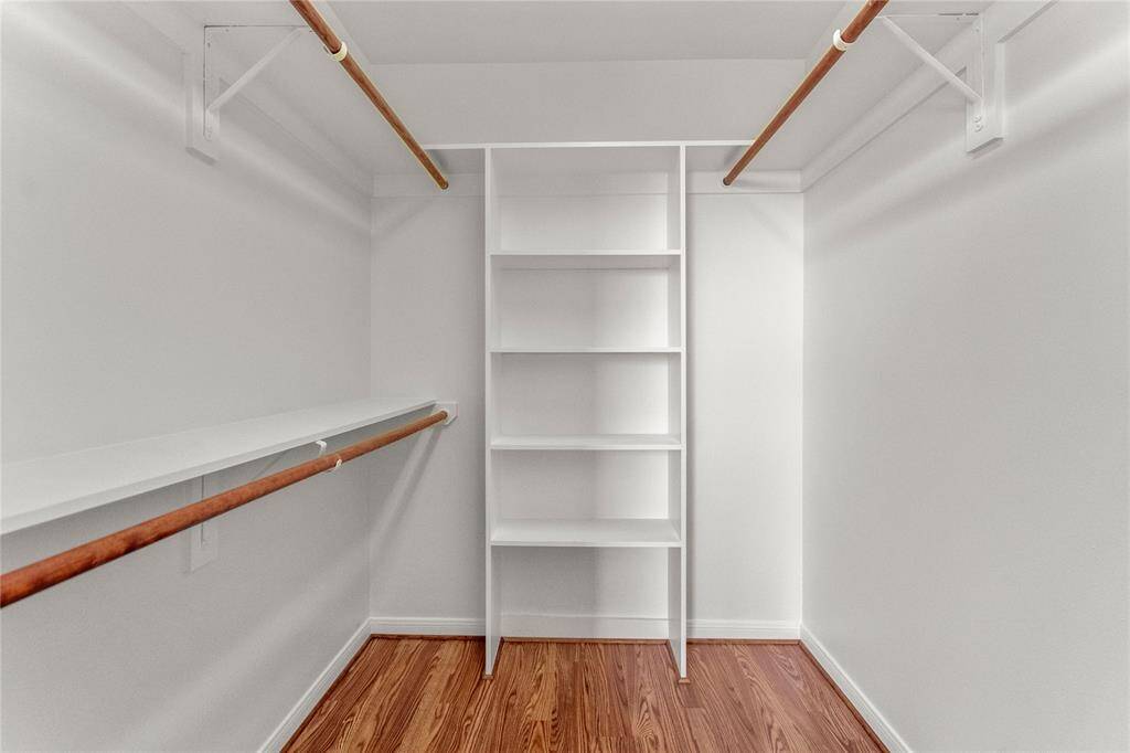 The primary closet is a walk in with built-ins.