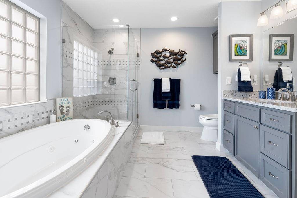 Tastefully updated primary bath.