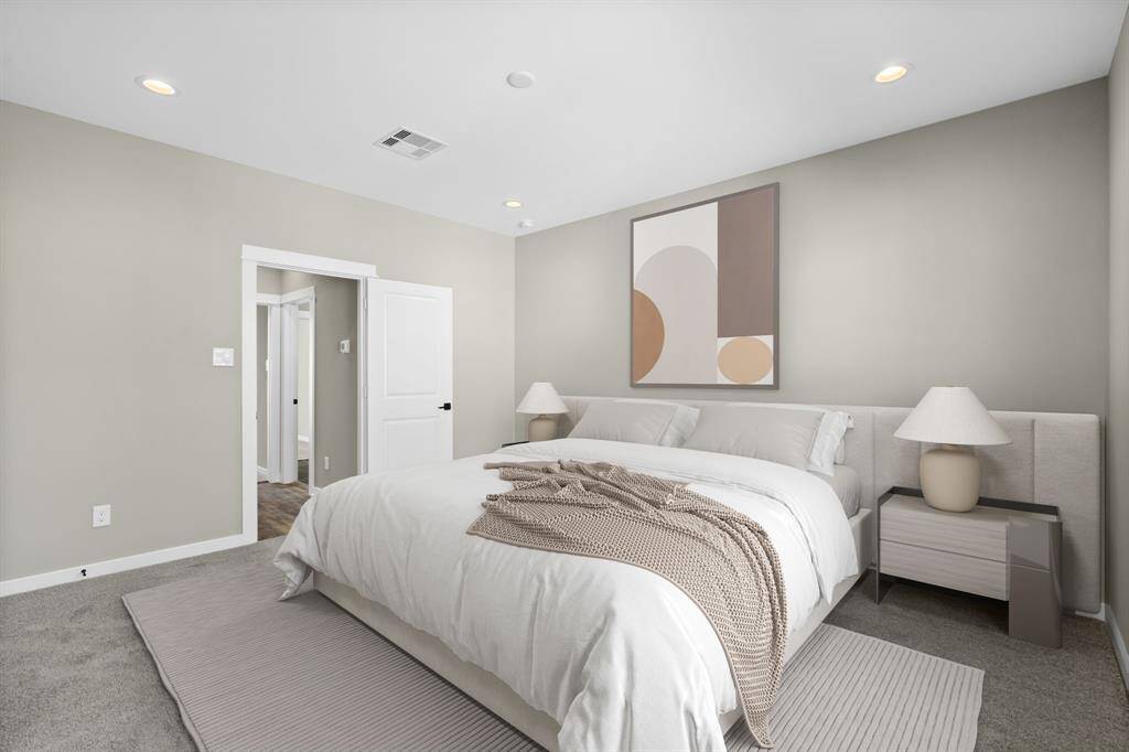 Virtually staged bedroom