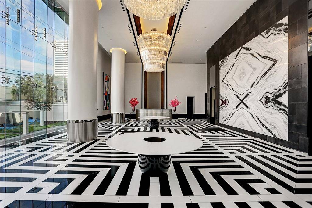 The stunning lobby with modern elegant design.