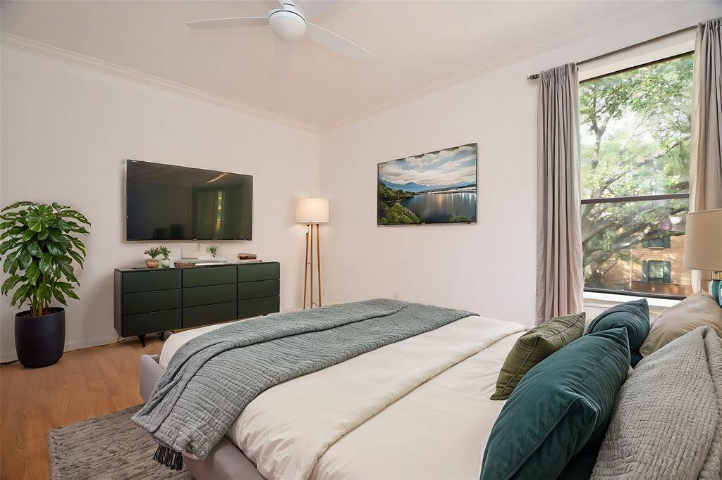 This nice window configuration adds interest to a secondary bedroom.