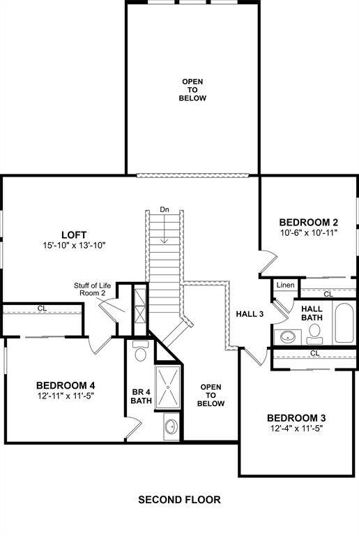 The Omaha floor plan by K. Hovnanian Homes. 2nd Floor shown. *Prices, plans, dimensions, features, specifications, materials, and availability of homes or communities are subject to change without notice or obligation.